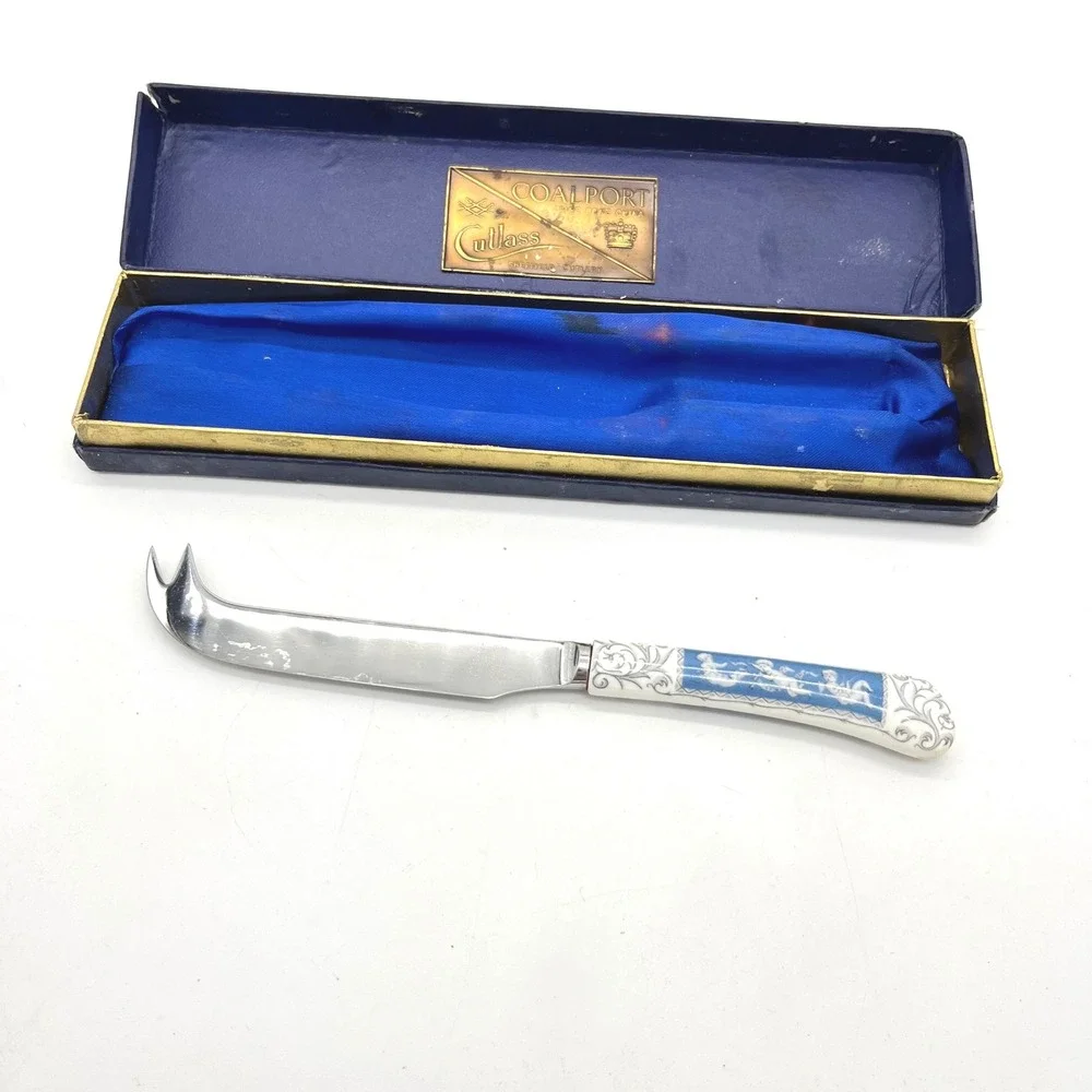 Coalport REVELRY Fine Bone China & Cutlass Sheffield Cutlery Cheese Knife in Box